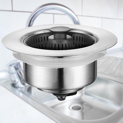 Filtr koszykowy 3 w 1 ze stali nierdzewnej Pomoc do zlewu Sitko Filtr odpływowy Korek do zlewu kuchennego Akcesoria kuchenne łazienkowe