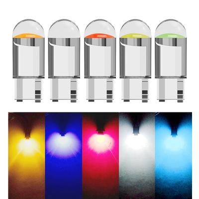 10 יחידות רכב LED COB נורה T10 W5W אור איתות 12V 7500K לבן אוטומטי כיפת פנים קריאת לוחית רישוי מנורות טריז נורות צד