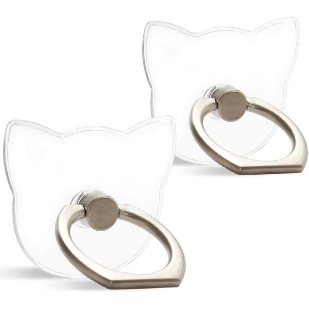 [2 Pack] Transparent Finger Ring Cell Phone Ring Holder Stand,360 Degree Rotation and 180 Degree Adjustable Finger Ring Kickstand with Polished