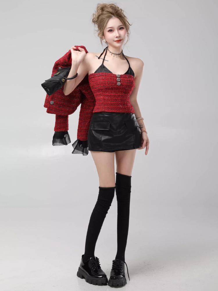 PU Leather Mini Shorts Skirts Women Sexy Hot All-match Autumn Winter Hip High Waist A-line Ins Nightclub Streetwear Female