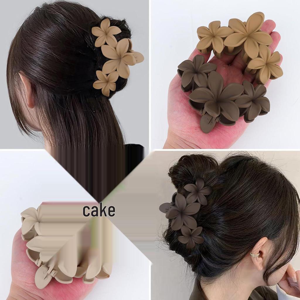 Vintage European & American Floral Hair Clips for Women - Retro Frosted Shark and Grab Clip Hair Accessories