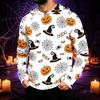 Men's Long Sleeve Sun Hoodie with Halloween Print for Outdoor Activities