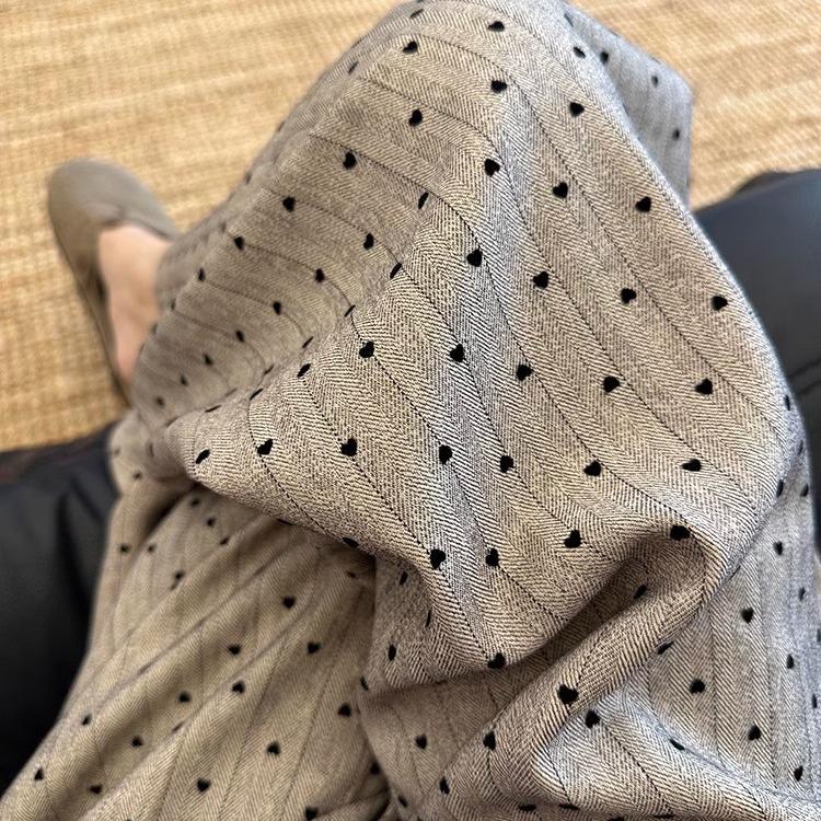 Petite Khaki Polka Dot Wide-Leg Pants for Women