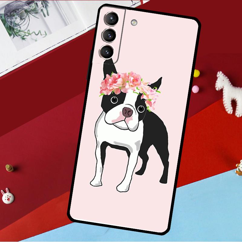 Boston Terrier Dog Funda For Samsung Galaxy S25 S23 S22 S20 S24 Ultra S9 S10 Plus S21 FE S25 FE Phone Case