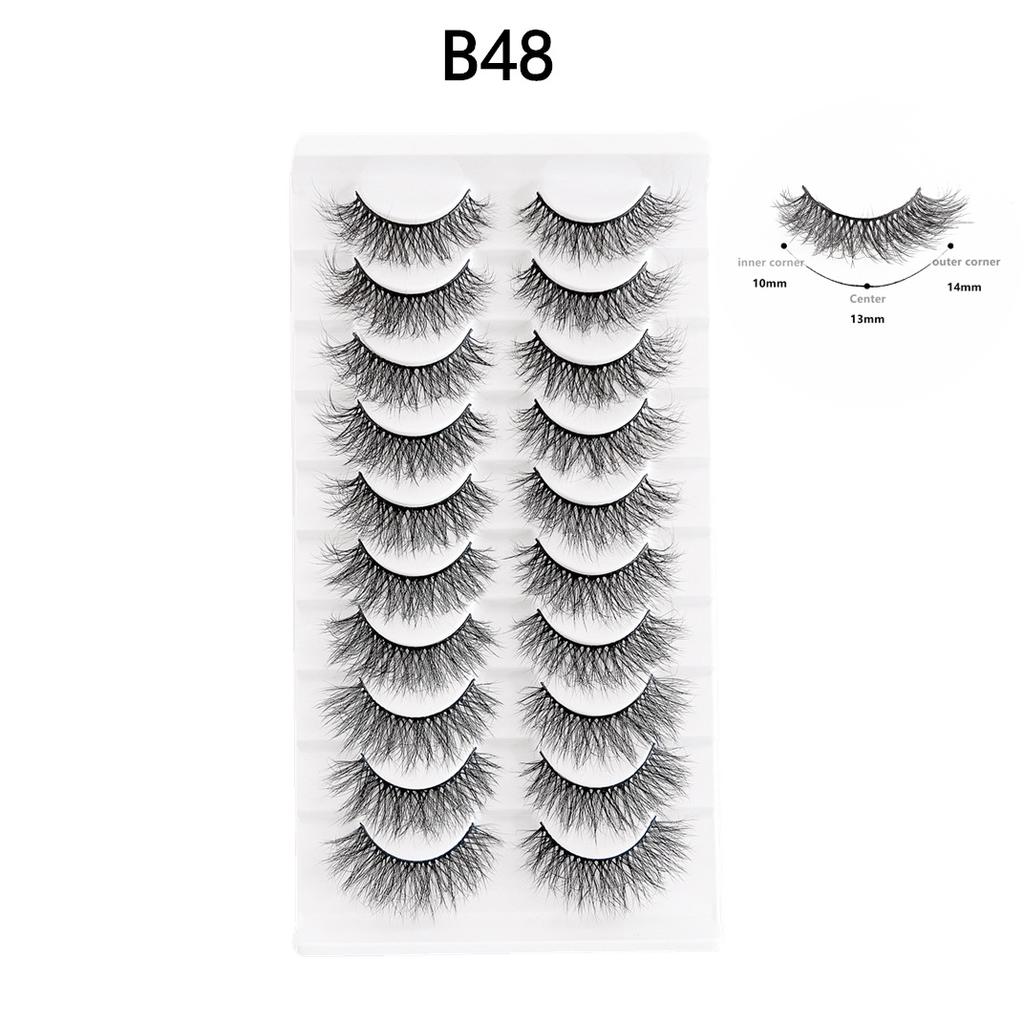 Messy Fried Hair Artificial Imitation Mink Eyelashes False Eyelashes Faux Mink Eyelashes Ten Pairs