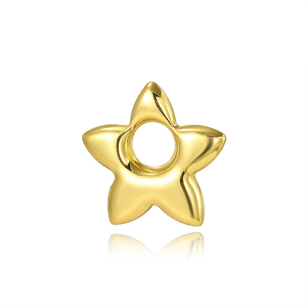 3 Batches Geometric Three-dimensional Hollow Copper Star Football Water Drop Pendant Necklace Pendant Jewelry Making Charm