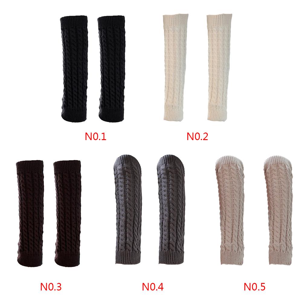 Winter Leg Warmers Twist Knit Knitted Long Boot Socks Solid Crochet Foot Cover