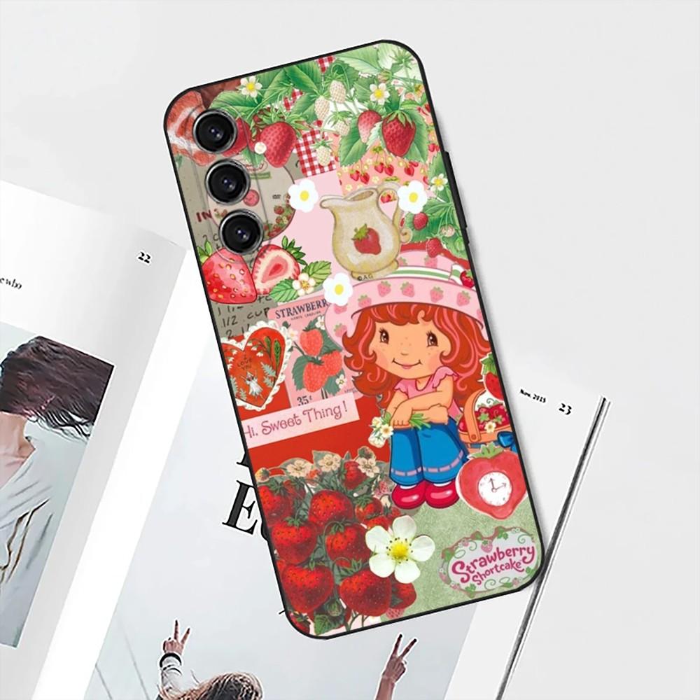 Strawberry Vintage S-Shortcake  Phone Case For Samsung S25,S24,S21,S22,S23,S30,Ultra,S20,Plus,Fe,Lite,Note,10 Black Soft Shell