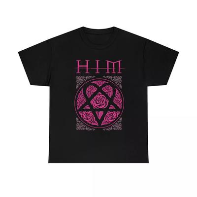 Heartagram Rose Him Band Black Short Sleeve T Shirt Full Size S-5XL TT389 Unisex T-Shirt