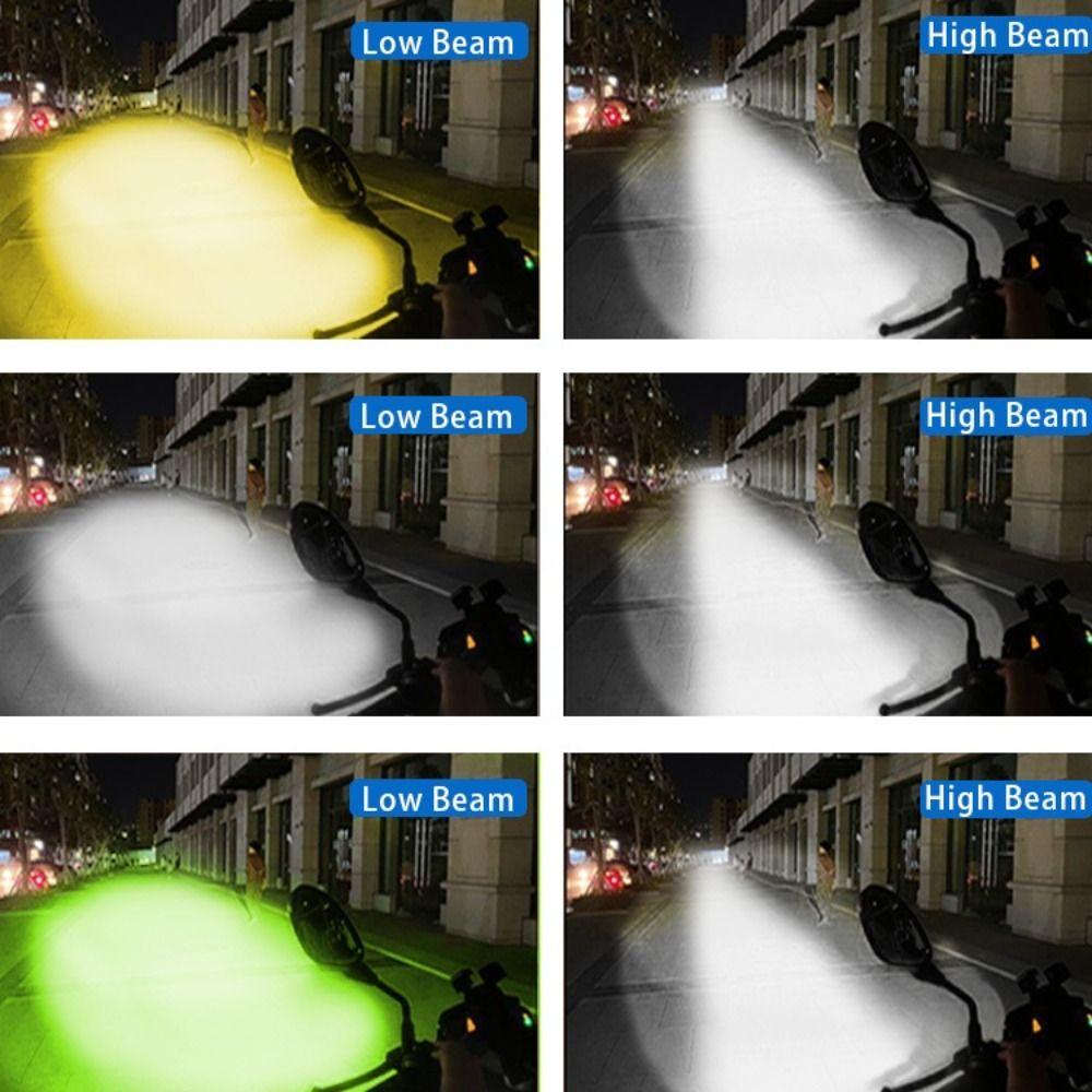 3 Lens LED Motorcycle Headlight High Low Beam Scooter Running Lamp  Scooter Application