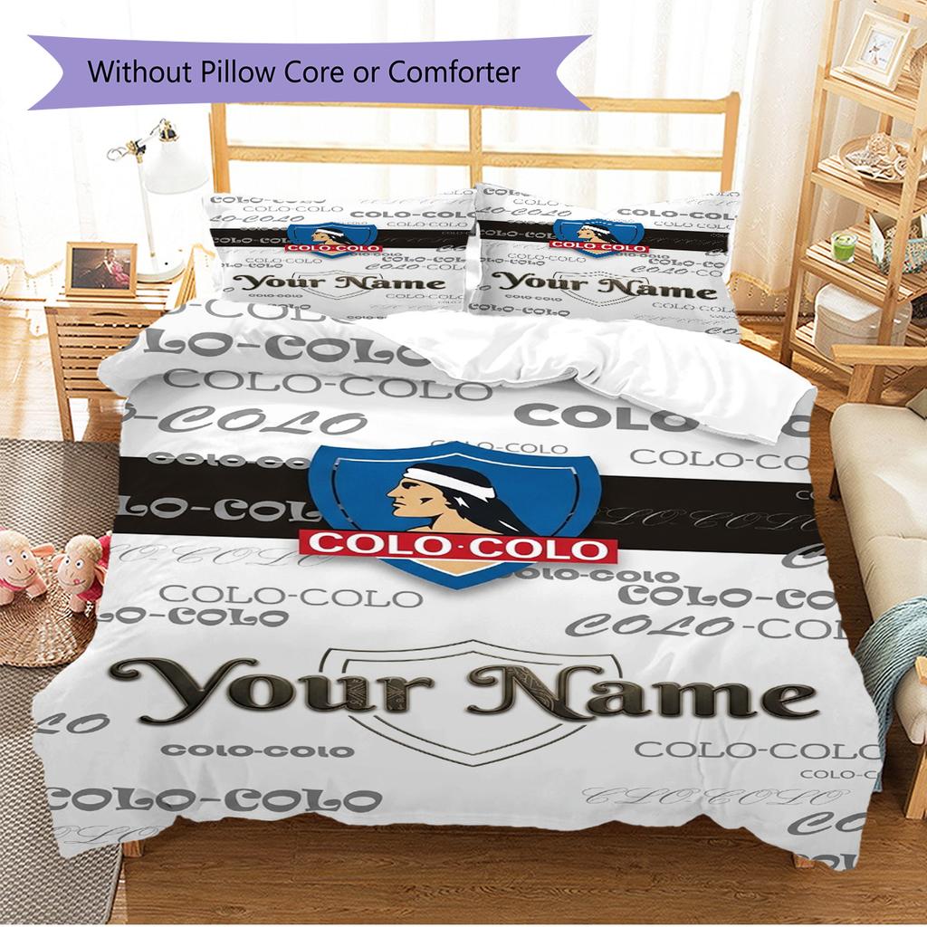 Name Custom COLO COLO Fc Pattern Bedding Set Quilt Cover Pillowcase Home Decor Gift (1 * duvet cover + 2 * pillowcase, without core)
