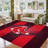 Boston Red Sox Design Crystal Velvet Rug Soft Decorative Mat for Bedroom Entrance