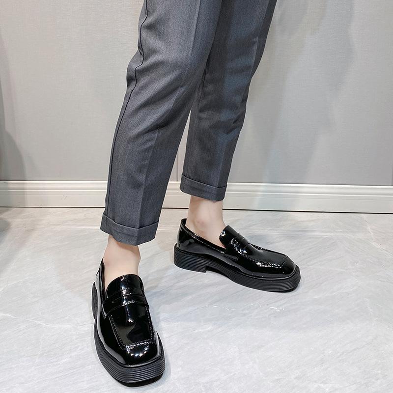 British Style Men'S Loafers New College Style Retro One-Pedal Lazy Small Leather Shoes 2017-T