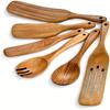 Teak Non-Stick Long-Handle Solid Wood Pan and Acacia Wood Kitchenware Set