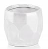 Doniczka Ceramiczna Osłonka Okrągła Geometryczna Biała 12Cm
