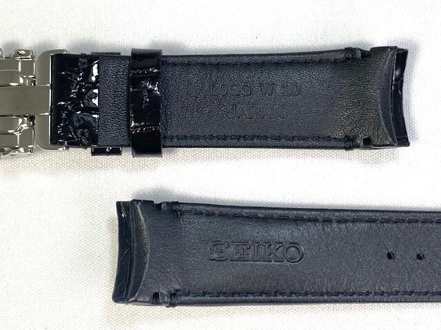 L0GG013J9 SEIKO Brightz 20mm Leather Crocodile for Strap, Black, SAGA217/ 8B92-0AP0