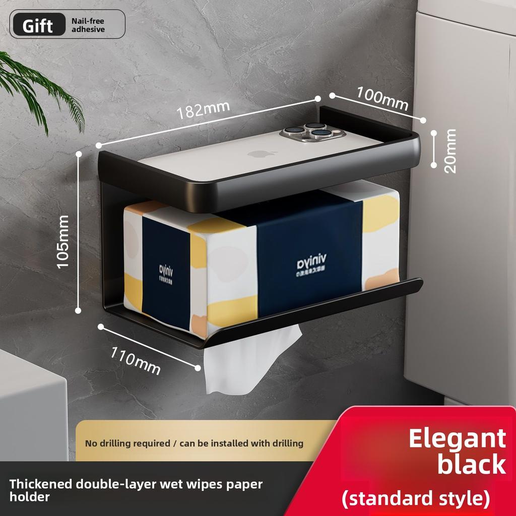 Perforation-free Toilet Wall-mounted Roll Paper Towel Household Storage Shelf