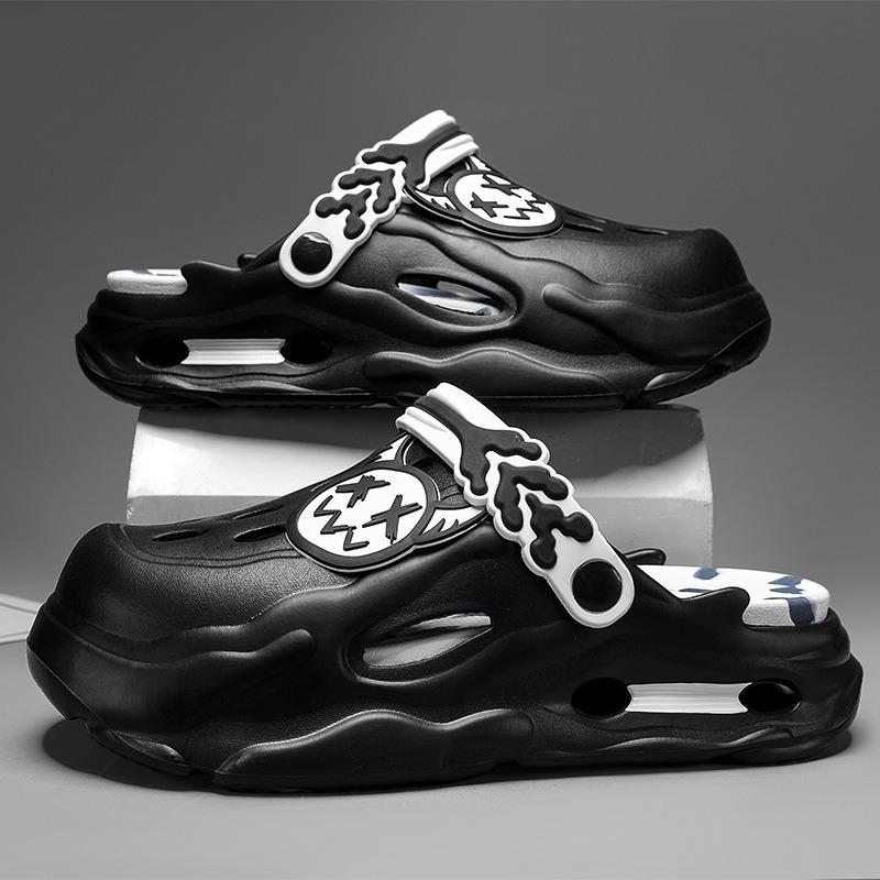 

Sports sandals men s summer wear non-slip and deodorant thick-soled bag head two wear drifting wading hole beach cool slippers 36-37 чорний