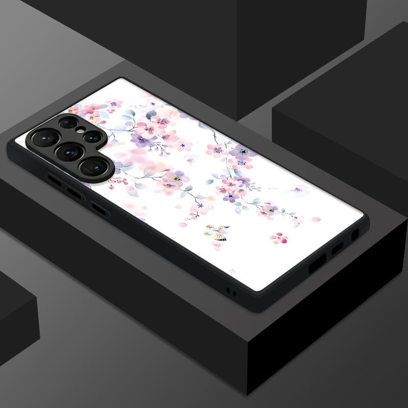 Magnetic Flower Pattern Phone Case For Samsung Galaxy S26 S23 S24 Ultra S25 FE S22 Plus S25 Edge For Magsafe Matte Hard PC Cover