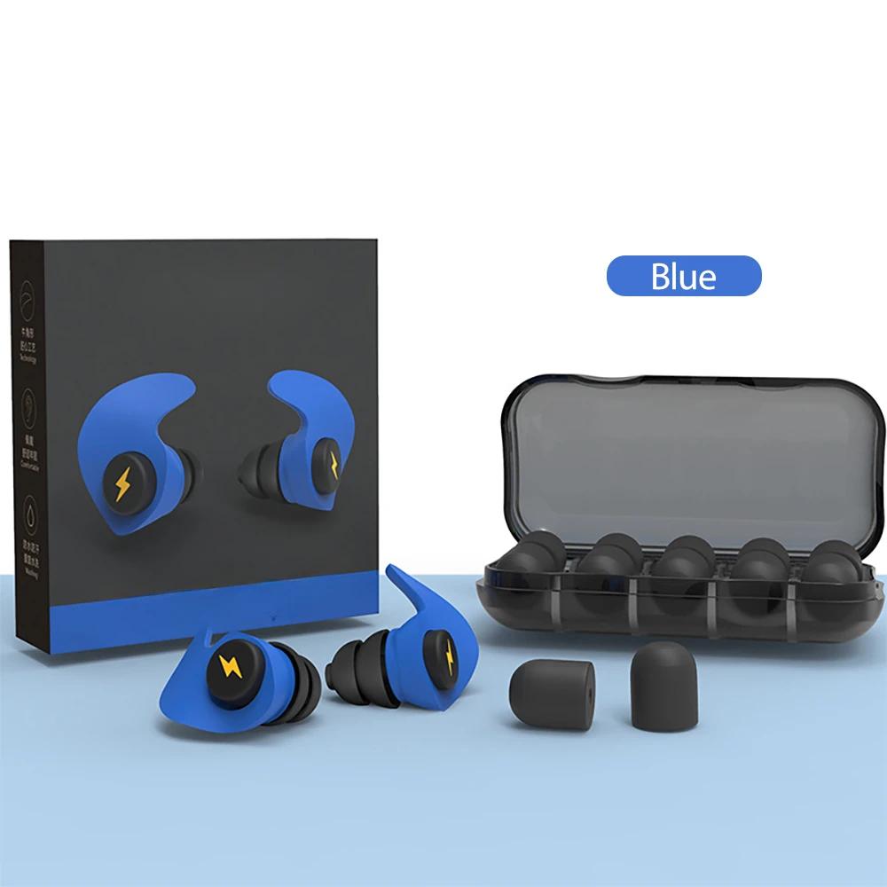 

Мотоциклетные беруши Силиконовые губчатые беруши для сна Портативные звукоизолирующие беруши Мягкая пена Противошумные беруши для путешествий синий