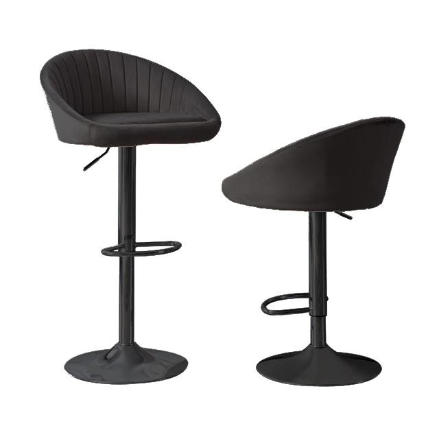 STILLO bar stool, gray, Velvet fabric