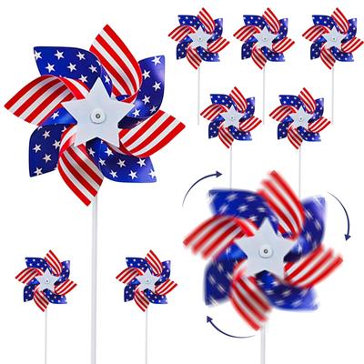 Pinwheels Patriotic Decorations, American Flag On Stick Wind Spinners With Stake For Independence Day, Memorial Day Julys Of 4th Party Supplies