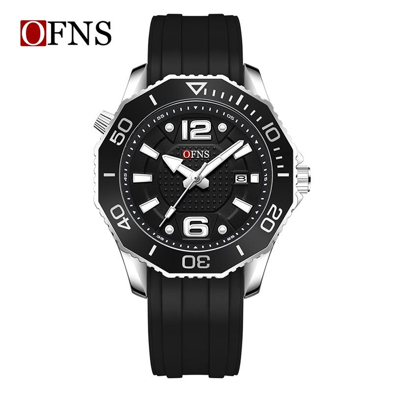 Oufanni Men's Rotating Bezel Quartz Watch - Waterproof, Douyin Style, High-Value with Single Calendar