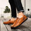 Hot Sale Men Slip-On Handmade Leather Shoes Flat Casual Loafers Raman Lightweight Non-slip Walking Footwear Tenis Masculino Plus