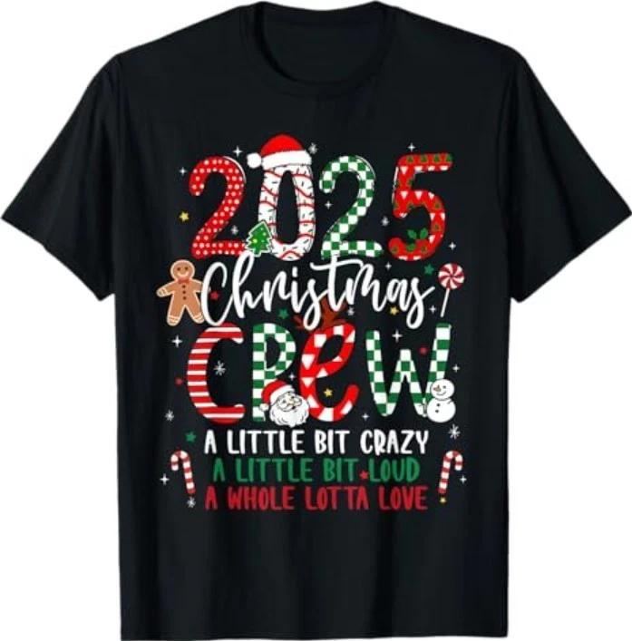 Christmas Crew 2025 Family Christmas Xmas Pajamas Matching T-Shirt S