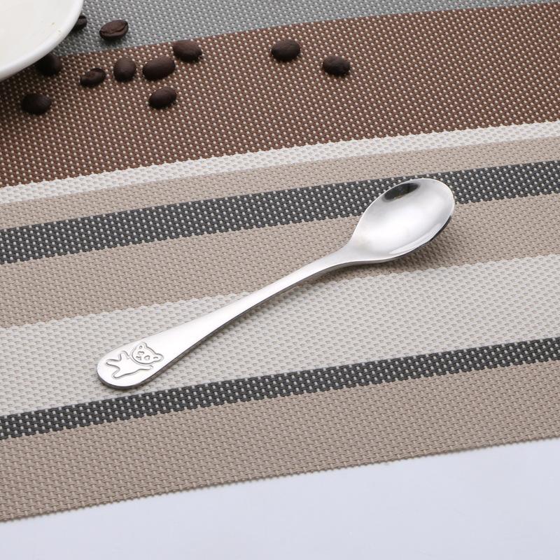 (4pcs) Children Cutlery Set Stainless Steel Kids Knife Fork Food Tableware Cartoon Bear Dinnerware Set