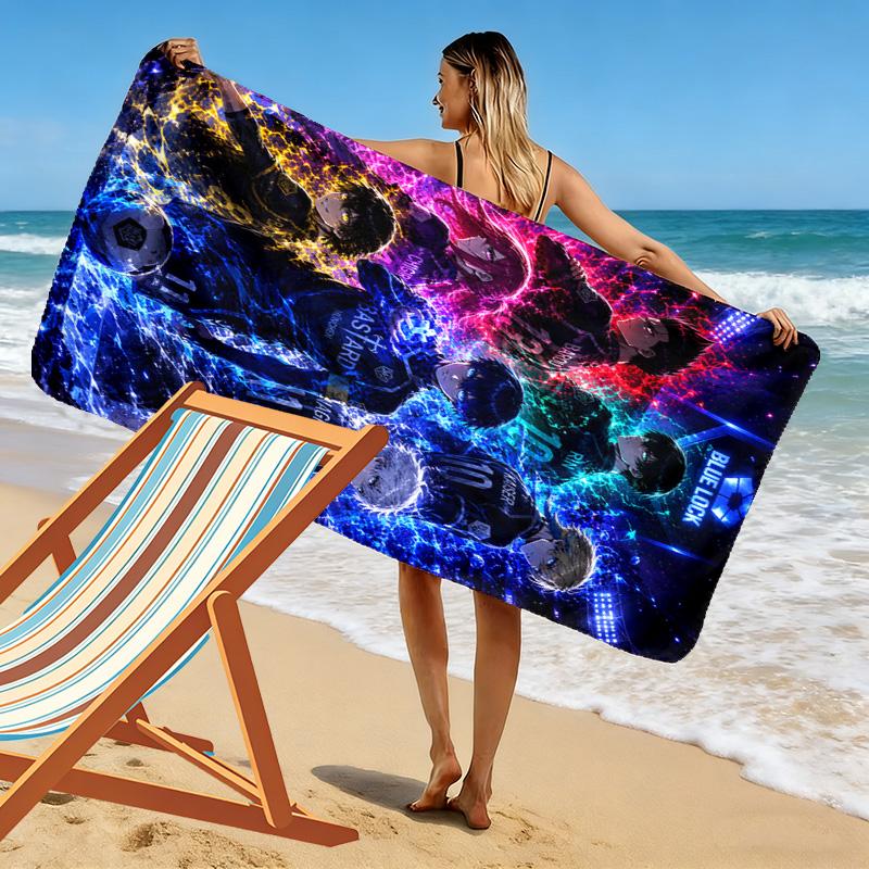 Bluelock Print Beach Towel, Large Soft Quick Dry Towel for Beach Camping Swimming