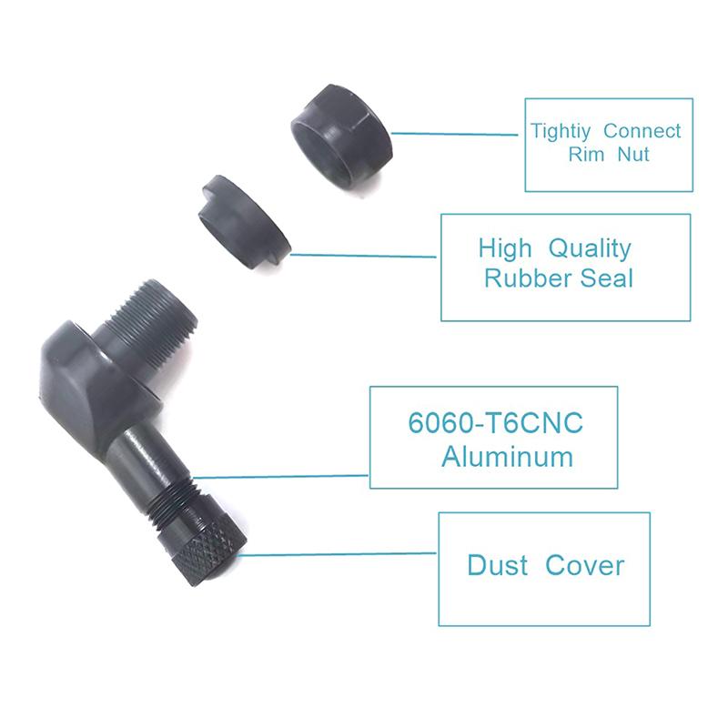 1Pc 90 Degree CNC Motorcycle Tire Valve Stems 17mm Universal CNC Aluminum Tubeless Valve Stems 10 Color Valve Caps