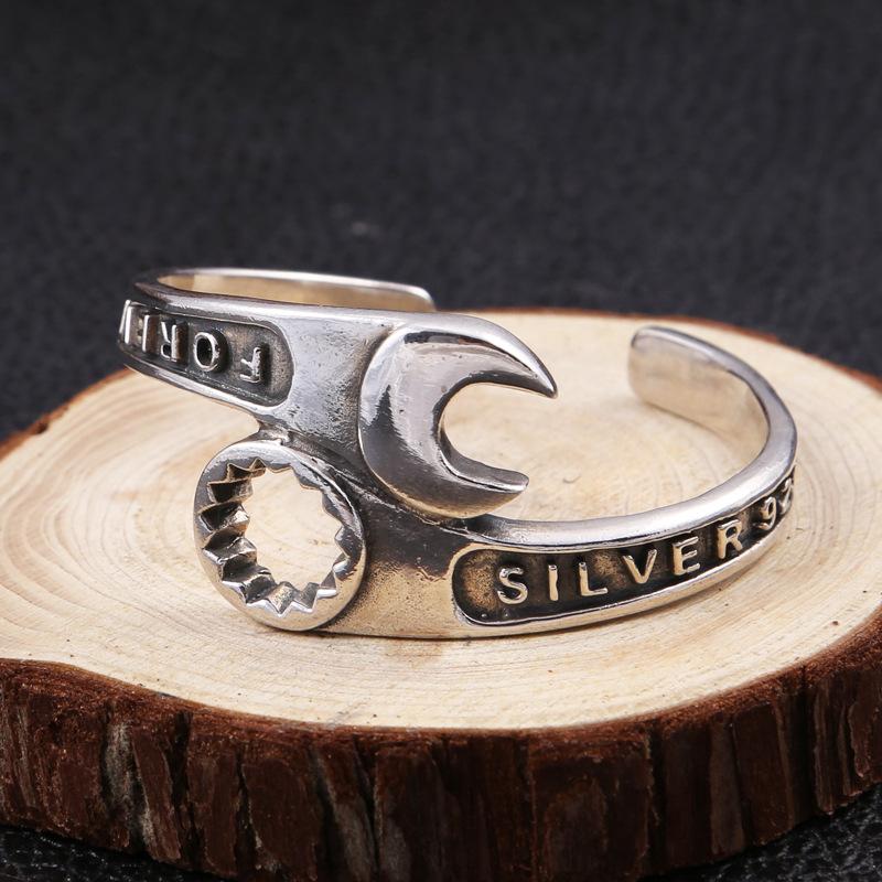 Bracciale Chiave Inglese Uomo Dominante Motociclista Punk Rock Gioiello Regalo Strumento di Riparazione Bracciale Aperto Accessorio per Feste