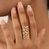 Stylish Open Bangle Ring Set Elegant Retro Jewelry Set New Hollow Leaf Bangle  Evening Wear