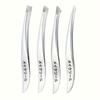 4pcs Precision Stainless Steel Tweezers Set - Eyebrow, Nose & Facial Hair Removal, Fragrance-Free, Glossy Finish
