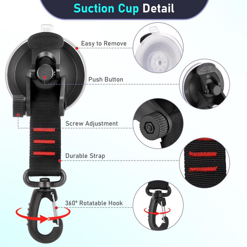 Tie Down Suction Cups 4pcs Heavy Duty 360 Rotatable Tarp Suction Cups Strong Load-Bearing Multi-Purpose Camping Tarp Accessory