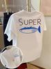 Spring Summer UnisexS Top Easy Painting Style Crab Print Short Sleeve Round Neck with Slight Aesthetic Clothes