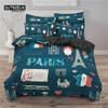 2/3PCS Soft Paris Eiffel Tower Duvet Cover Set Love Heart 3D Print King Queen Bedding Set Microfiber Quilt Cover Home Textile