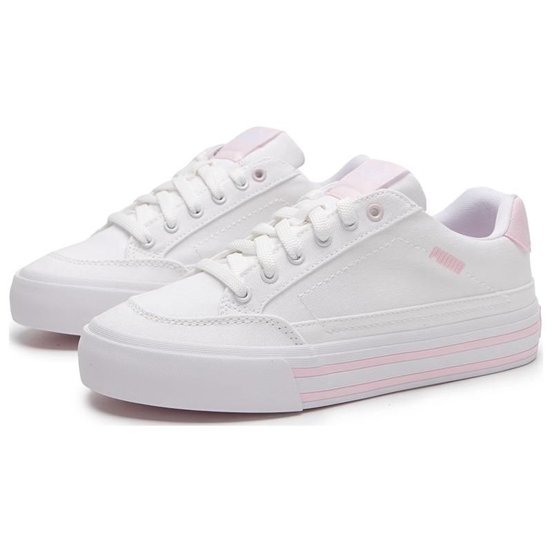 Puma Court Classic Low Top Sneakers Unisex Sneakers White Pink 395020-07