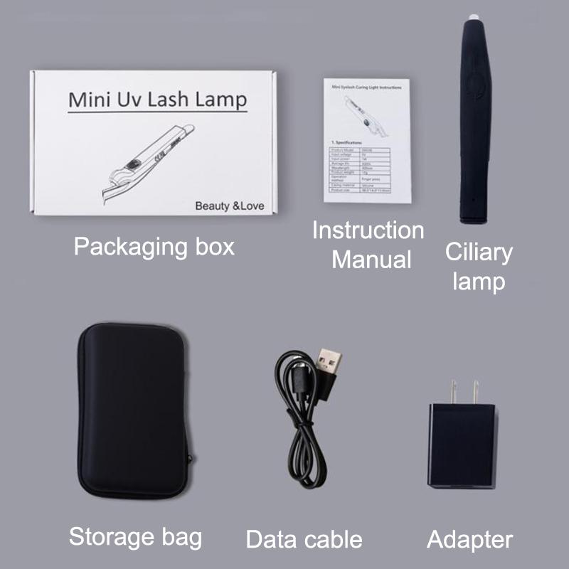 Lash Tweezer Lamp Silicone Cordless Mini Gel Quick Curing Light Portable Handheld Lash Extension Lamp With Press Switch For Nail