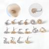 High-End Copper Moon & Flower Nose Ring - Women's Fresh Sweet Style