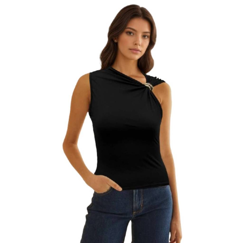 Streetwear T Shirt With Metal Ring Design For Youth And Teen Fashion