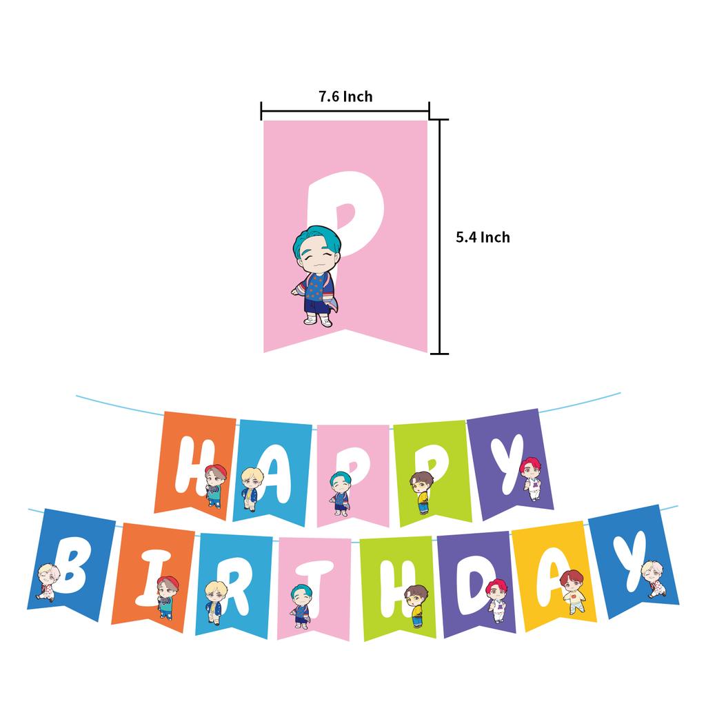 42pcs Kpop Bt21 Bts Fete A Theme Besoins Decoration Gateau Toppers Latex Ballon Joyeux Anniversaire Banniere Pull Drapeau Banderitas Acheter A Prix Bas Livraison Gratuite Avis Reels Avec Des Photos Joom