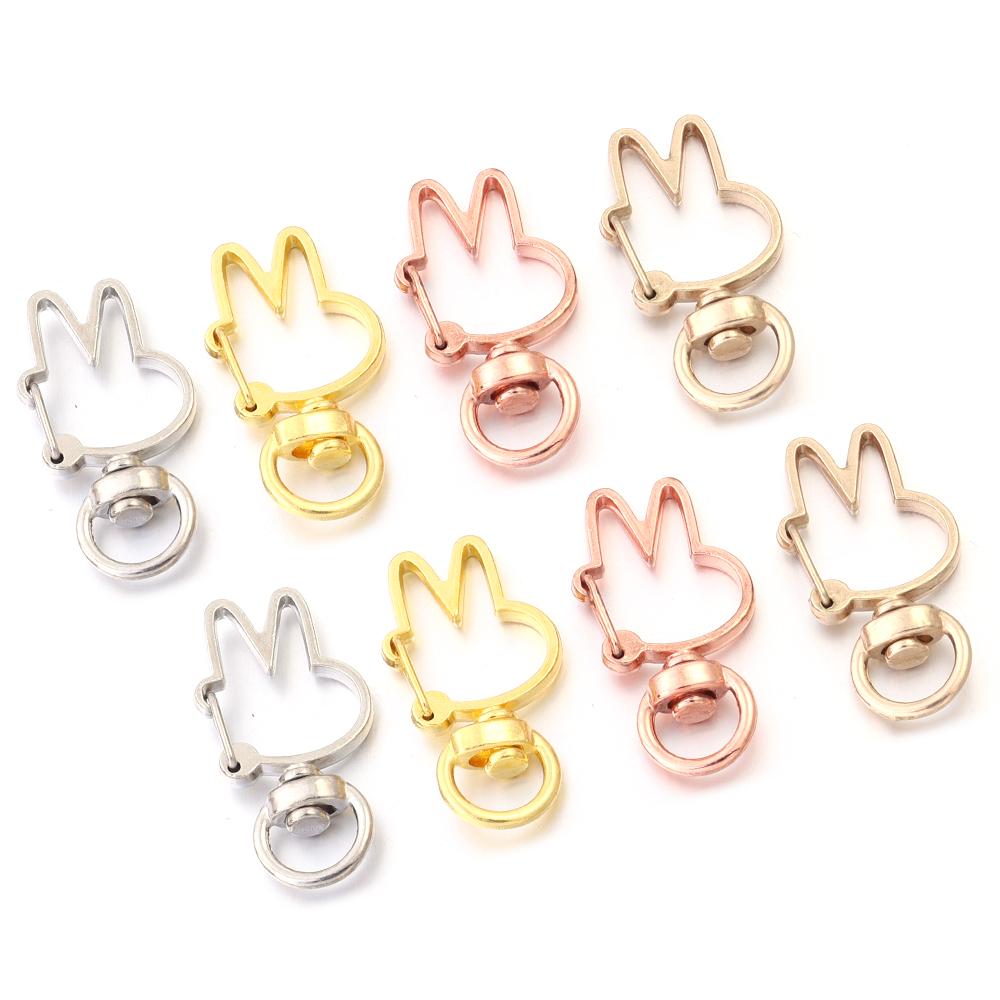 10Pcs/pack Lobster Clasps Hooks Star Blossom Heart Cat Moon Keychain Lobster for Charms Key Ring Clasp Jewelry Making Accessorie
