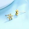 Zircon Snowflake Stud Earrings: Simple, Versatile, Korean Style, Perfect for Women and Christmas.