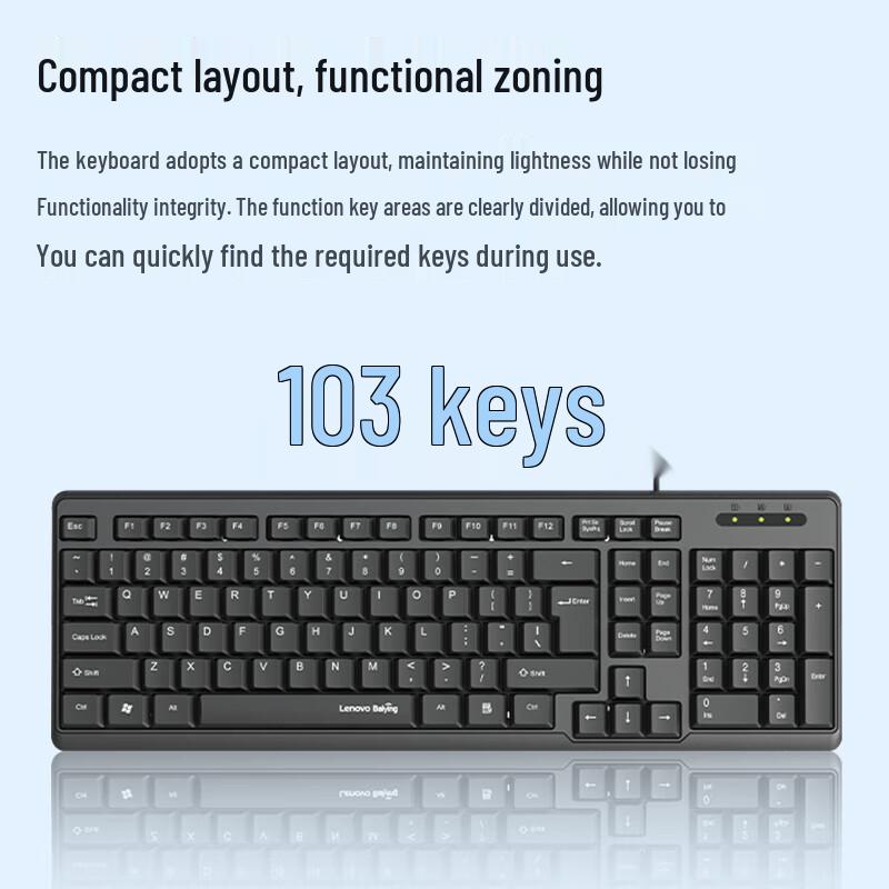 Lenovo TL11 Wired Keyboard and Mouse Combo