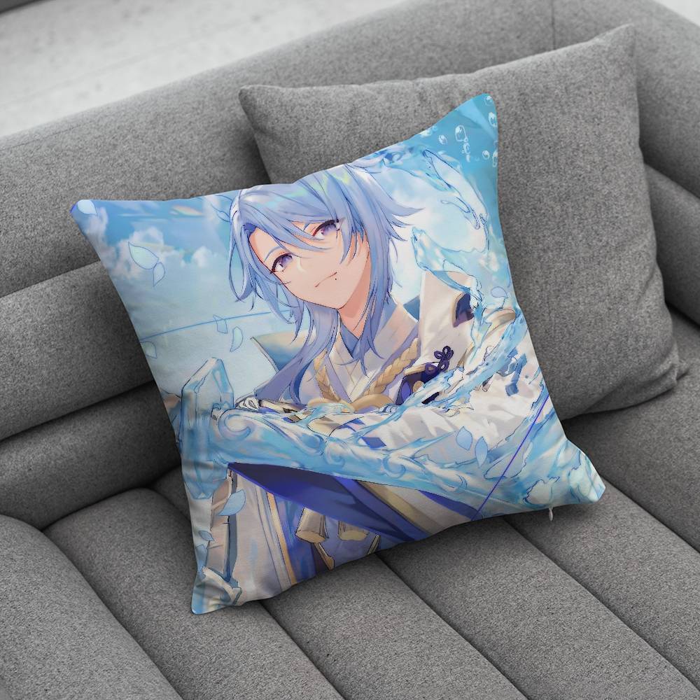 KKamisato Genshin AAyato Impact Print Pattern Sofa Cushion Cover Pillowcase Home Party Car Bedding