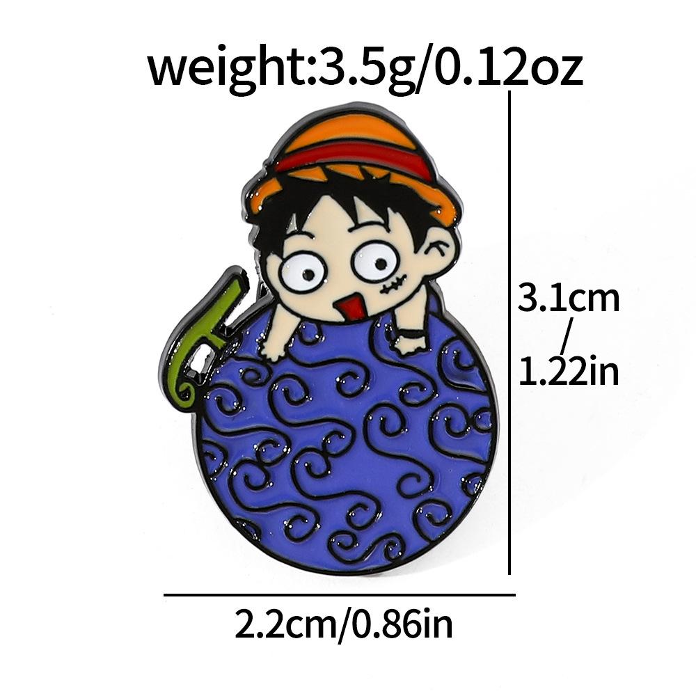 Japanese Anime ONE PIECE Metal Badge Luffy Chopper Character Alloy Drip Brooch Pin