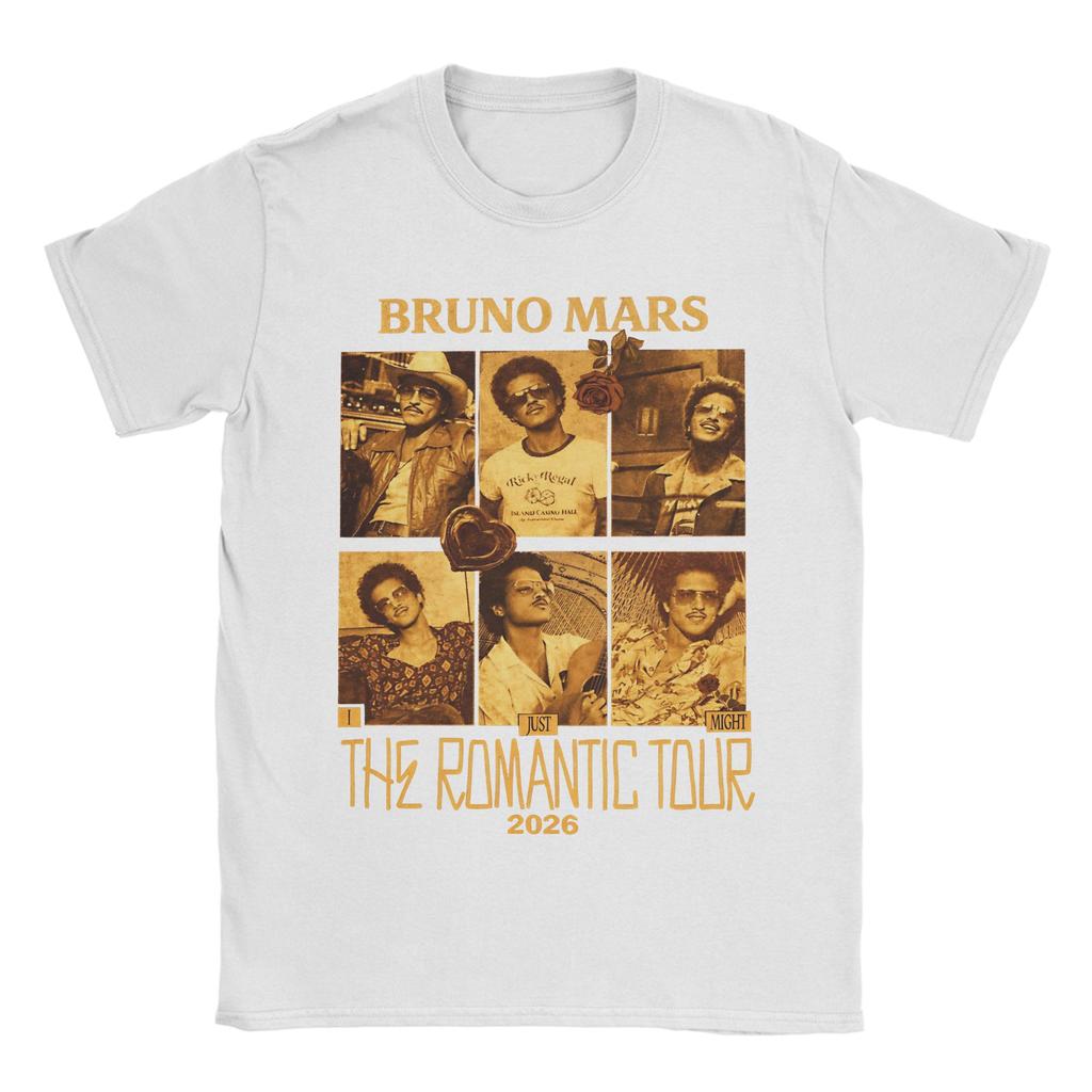 The Romantic Tour Bruno Mars 2026 AYM T-shirt Spiaggia Hip Hop T-shirt Uomo Cotone Taglie Forti Top Magliette Manica Corta Streetwear Top