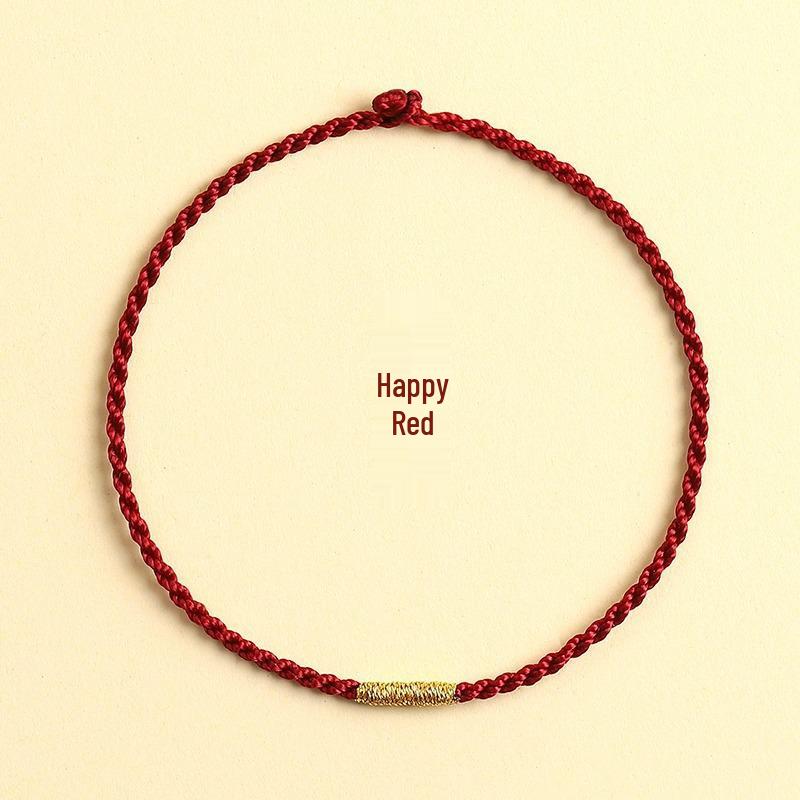 Handmade Unisex Red Rope Bracelet: Customizable with Beads, DIY Birth Year Anklet, Perfect Gift for Best Friends
